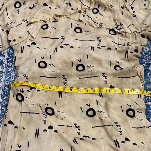 One Teaspoon Aztec Gypsy Cold Shoulder Ruffled Dress Boho Cottagecore Festival - Picture 15 of 16